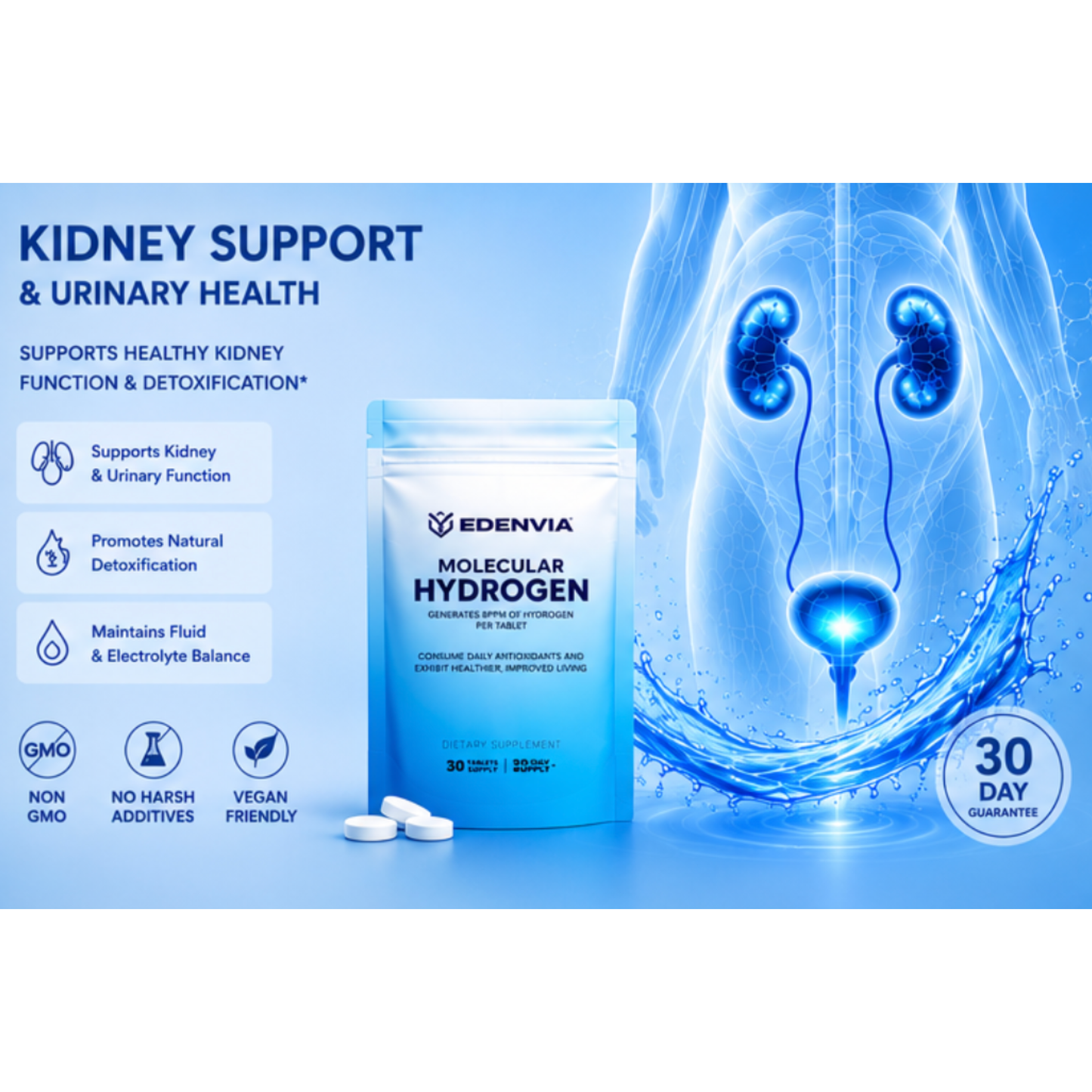 Kidney Support Molecular Hydrogen Tablets